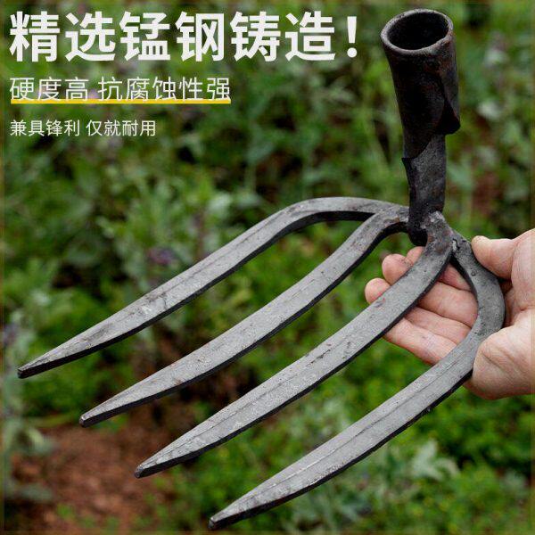耙锄钉耙四齿耙子农具搂草铁耙种田手工锻打农用翻土水泥园艺开垦