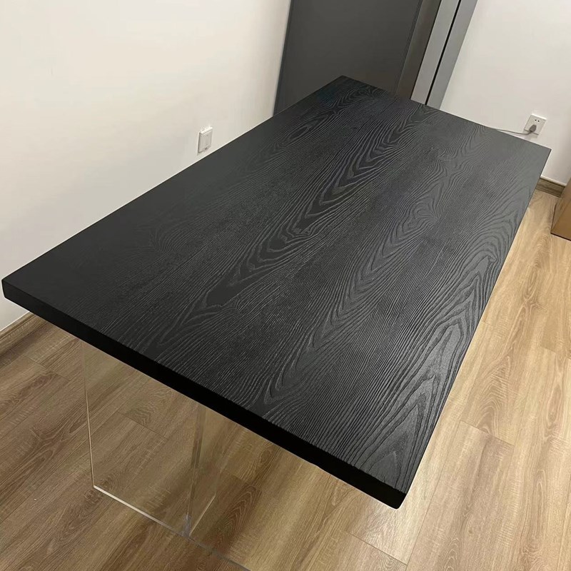 美尚碳化木板定制桌板榆木松木白蜡木吧台L面板桌面侘寂风黑色大