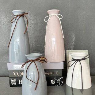 现代简约水培陶瓷花瓶摆件客厅插花鲜花复古富贵竹轻奢花盆