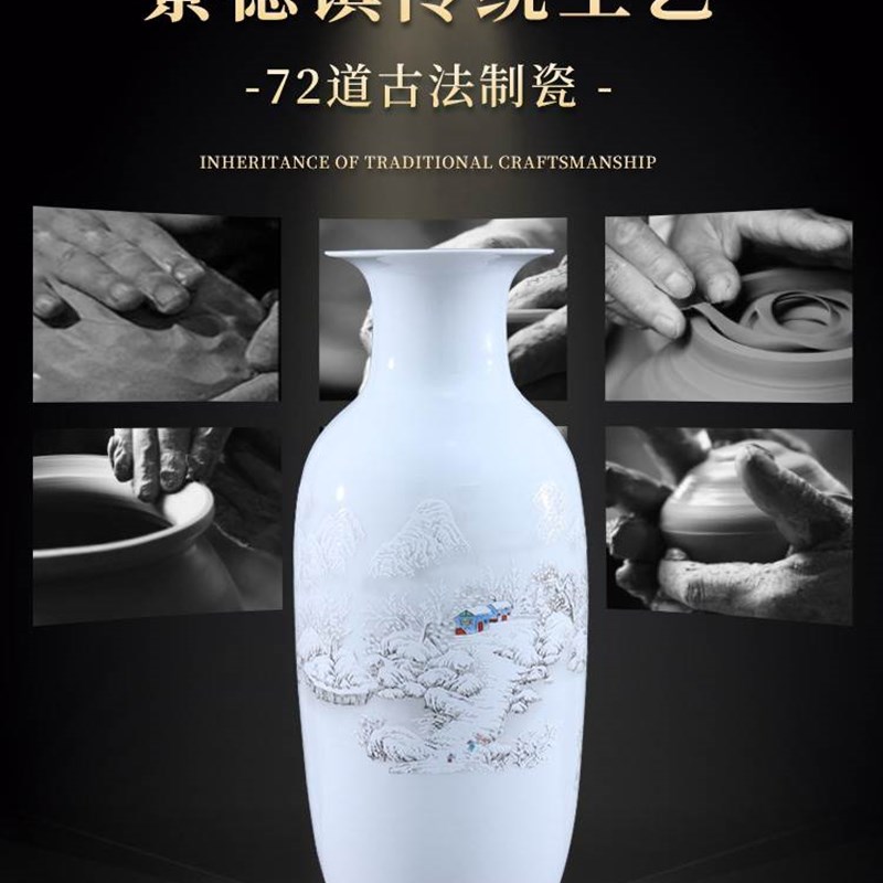 中式家居陶瓷插花花瓶客厅博古架工艺礼品摆饰装饰摆饰T富贵竹装