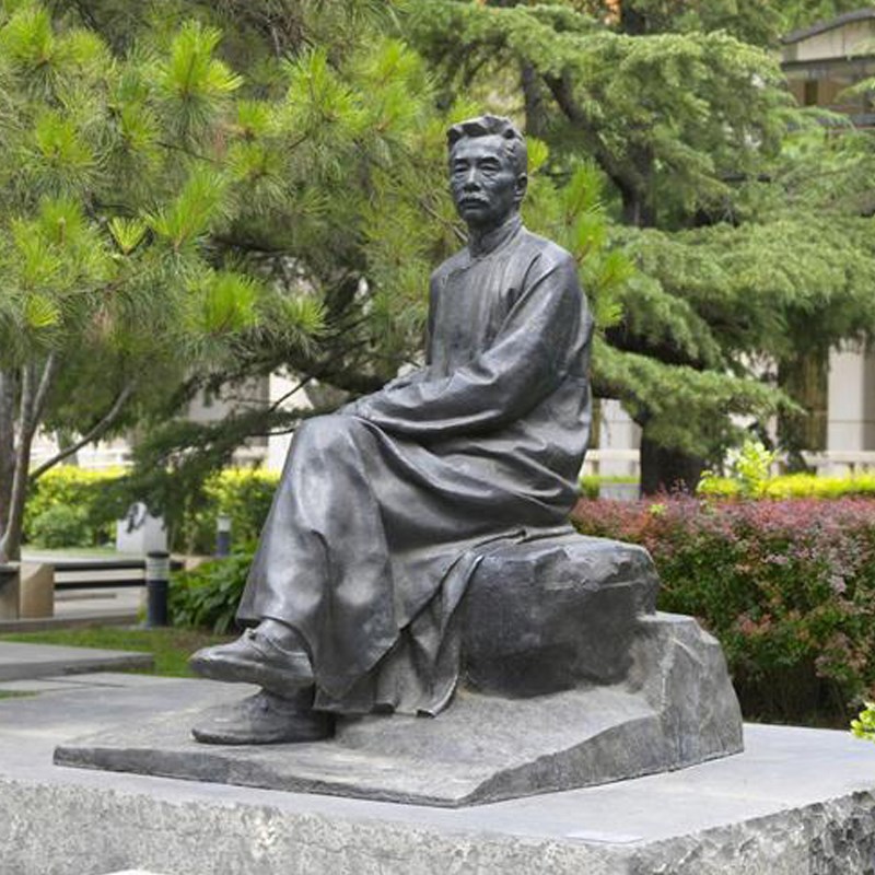 铸铜人物鲁迅雕像定制大型汉白玉名E人伟人塑像户外校园玻璃钢雕