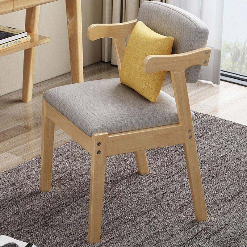 实木餐椅现代简约家用书桌椅休闲扶手椅Z字椅简易靠背椅木质凳子