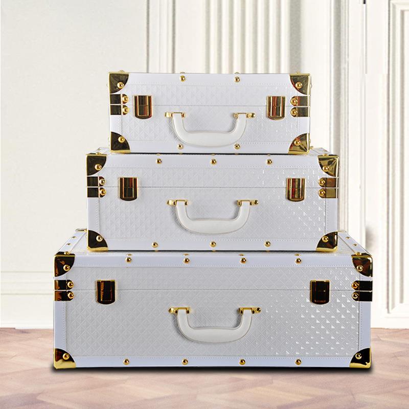 欧式复古手提箱收纳箱样板间衣帽间衣橱桌面收纳盒软装装饰摆件