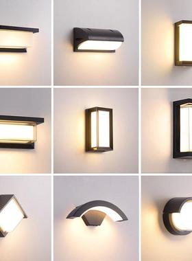 简约户外防水led壁灯感应门头灯阳台庭院外墙灯智能感应壁灯