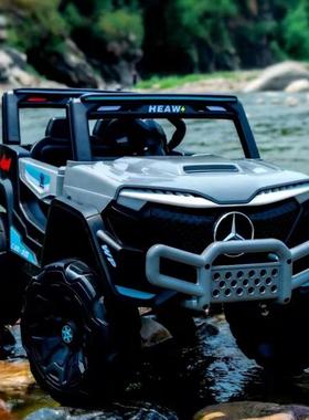 新款儿童电动汽车四轮可坐人小孩带遥控越野车宝宝玩具车