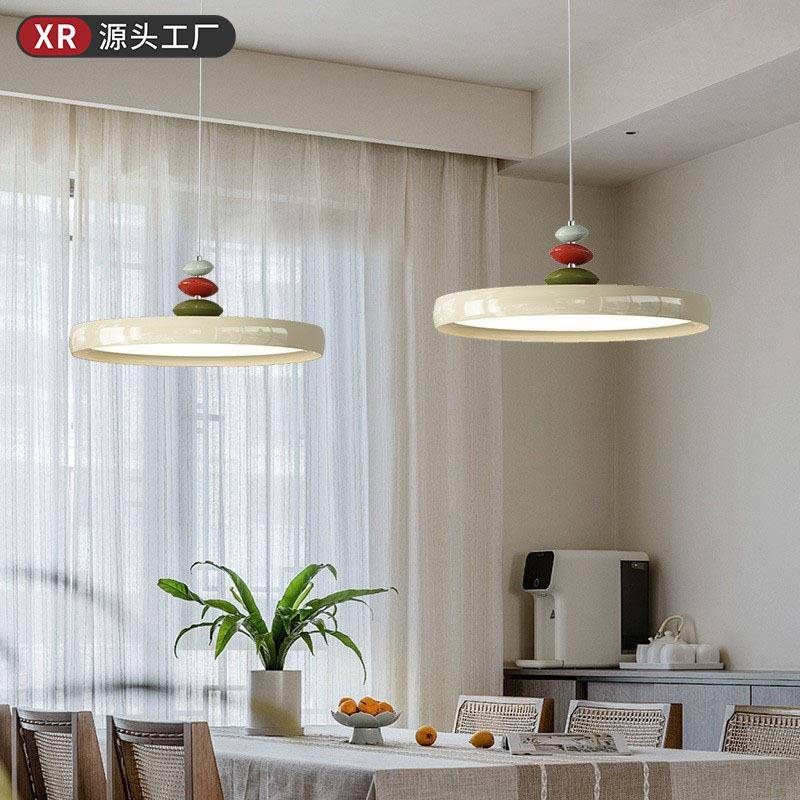 法式奶油风餐厅吊灯中古双头飞碟ph5餐桌灯护眼现代简约岛台灯具