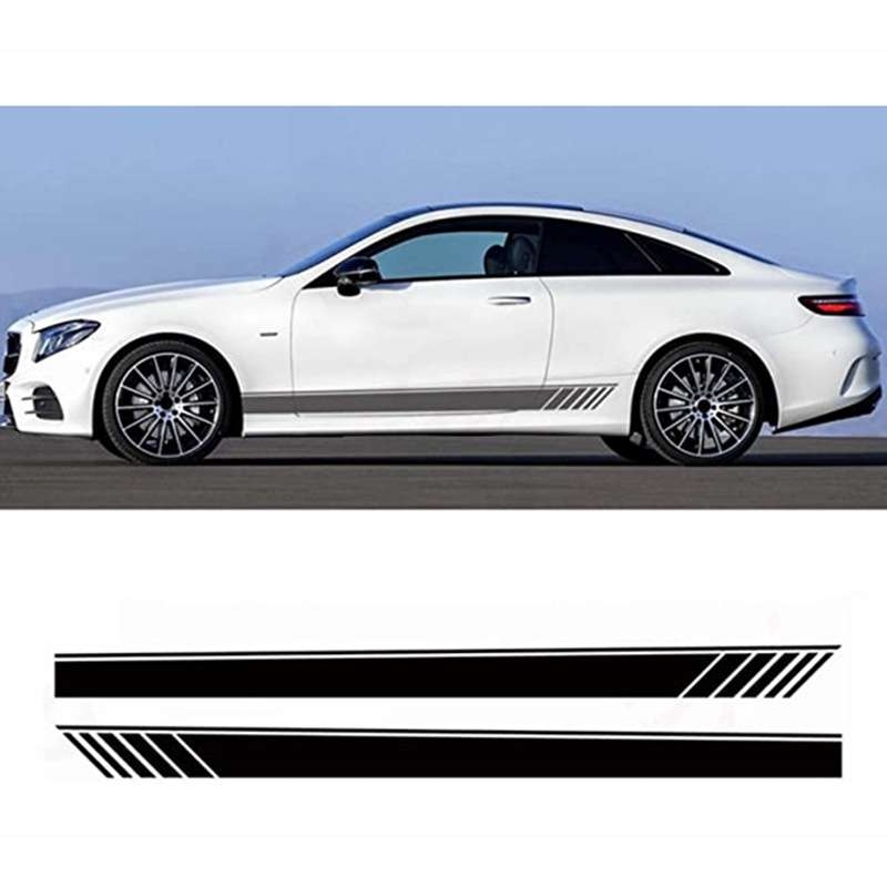 适用于奔驰cla A级 E级全系侧裙贴纸改装个性拉花车贴A912