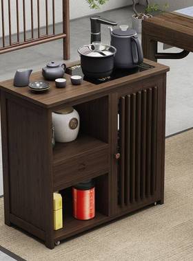 沙家用茶柜发边几边柜烧水壶一体小茶台移动小茶桌简约茶几桌子