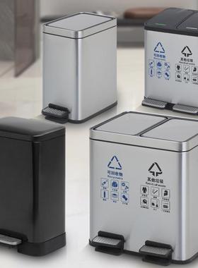 不锈钢脚踏桶垃圾桶夹缝垃圾筒家用缓降卫生间废纸桶分类垃圾
