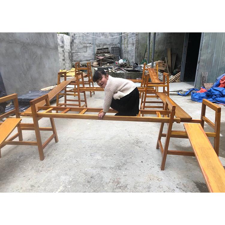 幼儿园感统训练户外黄花木质梯子16件套攀爬架平衡木玩具体能组合