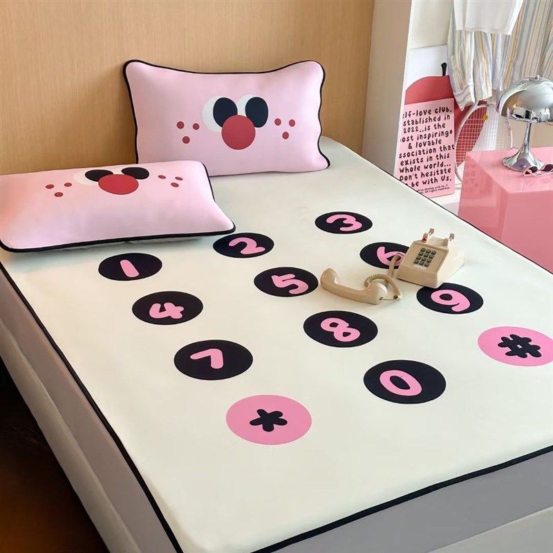 夏季凉席床单1.5米冰丝席子2024新款床单人夏天藤席可机洗三件套3,床上用品,冰丝席,淘宝优惠券,粉丝福利购,淘宝优惠卷