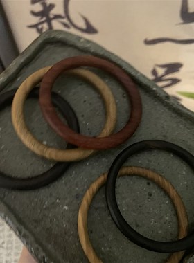 黑檀木手镯古风圆条木质绿檀木百搭显白民族风手饰显白高级感