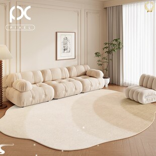 镇平地毯法式奶油风不规则卧室床边镜前毯2024新款轻奢高级免打理