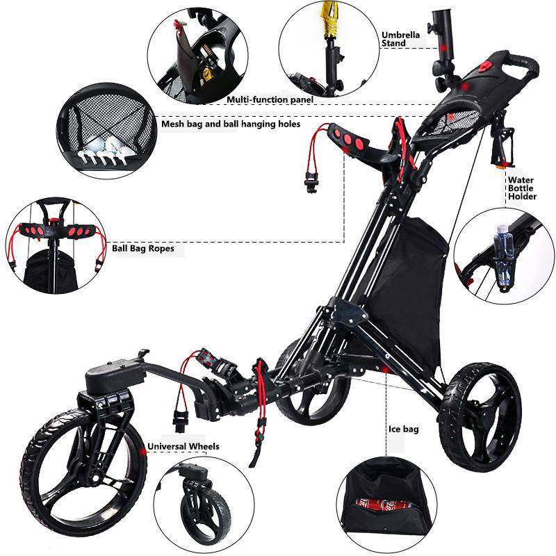 高尔夫手推车轻便携带可折叠小巧国外热销可放高尔夫球包手推车