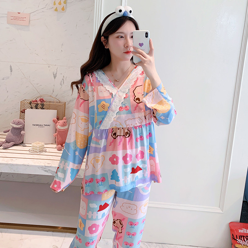 有哺乳口春秋夏天纯棉绸月子服夏款产后人造棉喂奶套装薄款超薄款,孕妇装/孕产妇用品/营养,家居服套装,淘宝优惠券,粉丝福利购,淘宝优惠卷