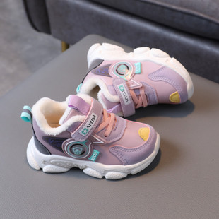 1-5岁秋冬季儿童棉鞋2-3-4宝宝休闲小童鞋子男童女童皮面加绒二棉