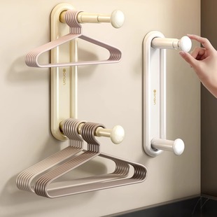 衣架收纳神器家用阳台放晾衣架挂杆墙上免打孔收纳架可伸缩壁挂式