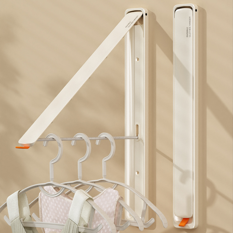 阳台隐形折叠晾衣架壁挂式墙上免打孔窗户M阳台简易挂架飘窗挂衣