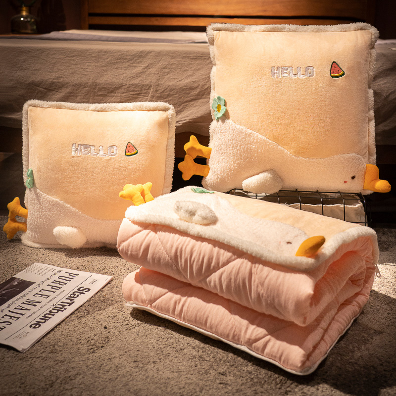 夏季抱枕被e子两用折叠靠枕毯子二合一办公室午睡枕头车载汽车靠