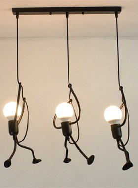 北欧餐厅吊灯简约现代客厅卧室床头灯店铺吧台P创意铁艺个性小吊