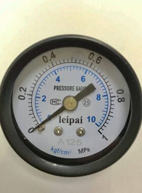 背接式压力表 直径40-42mm 压力1mpa 10kg 螺纹约9.6mm ZG1/8