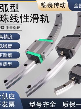 国产替换THK圆弧导轨HCR12/15/25/35/45/65A+60/100R150R弧形滑块