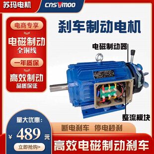 112电磁制动刹车三相电机0.55 100L 90S 3KW 1.1 1.5 0.75 YEJ80M