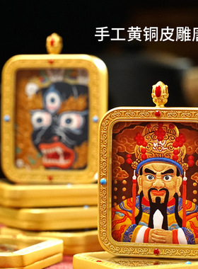 新非遗西藏唐卡手工皮雕手绘上色