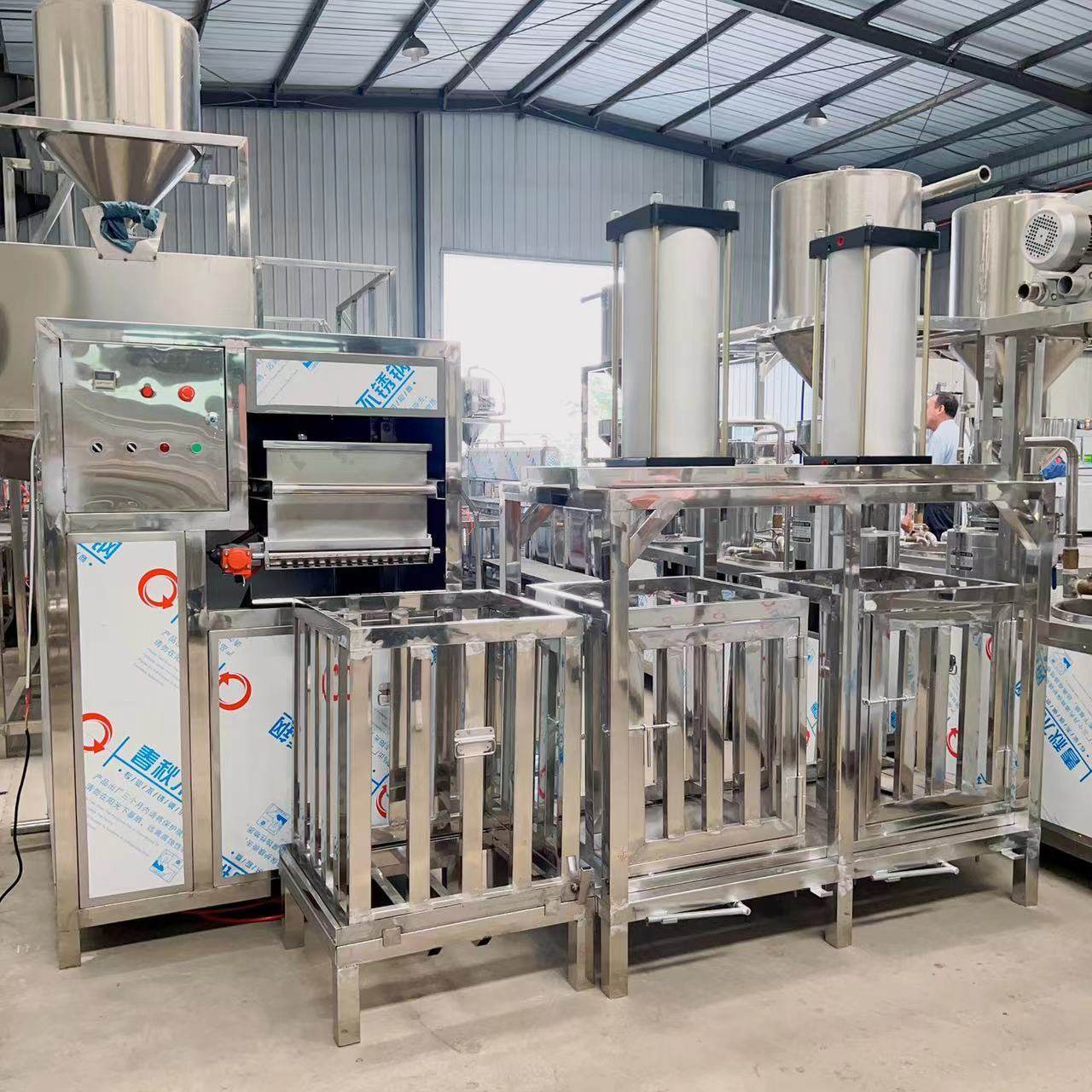 豆腐干制作机械一体机 多功能不锈钢压豆腐干机 智能豆制品设备