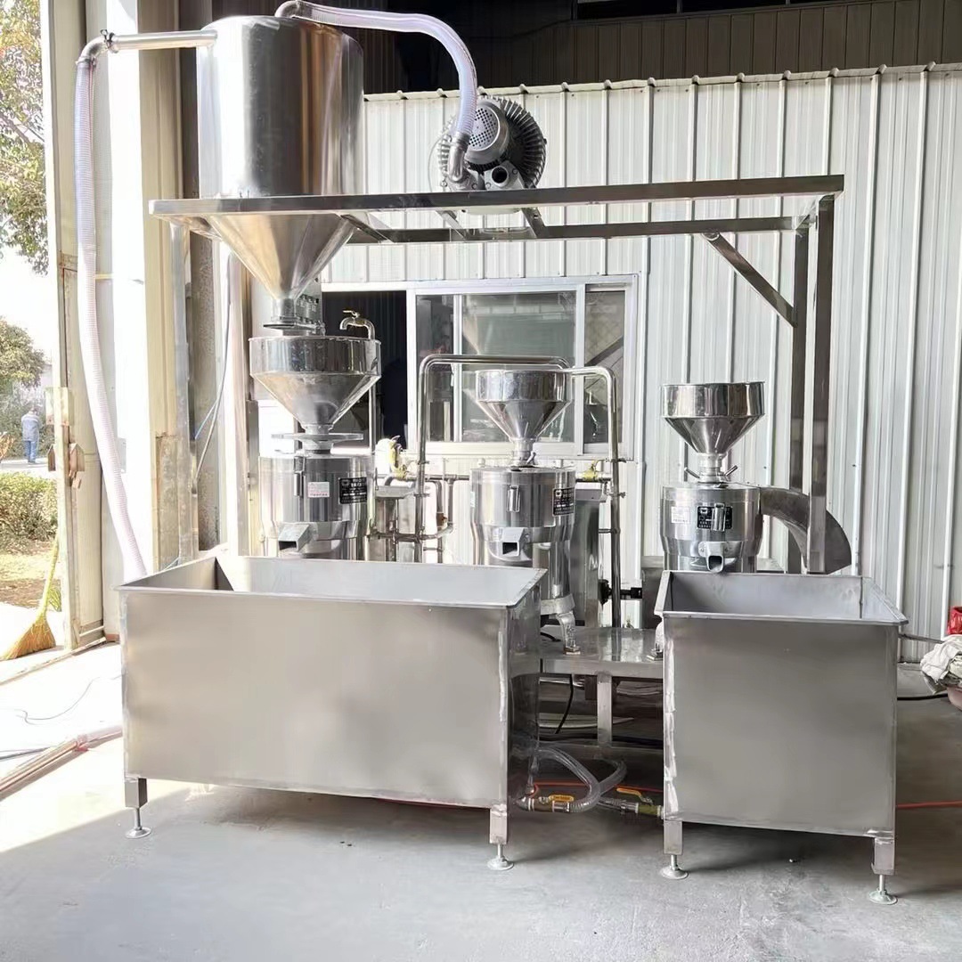 新型豆腐机成套设备 500型多功能豆腐机 不锈钢磨浆三联磨