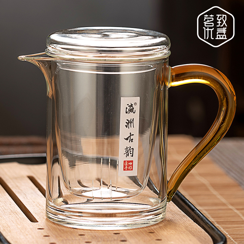 全玻璃加厚冲泡茶壶n花茶绿茶红茶杯三件杯单壶日式茶水分离公道