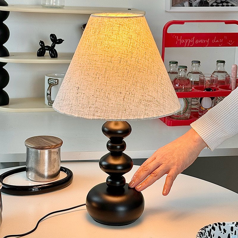 床头灯台灯卧室古风复古怀旧北欧书房触摸K式遥控语音控制智能插