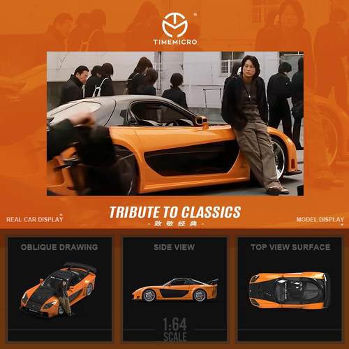 -TM1:64马自达RX-7Veilside速度与激情仿真合金汽车模型