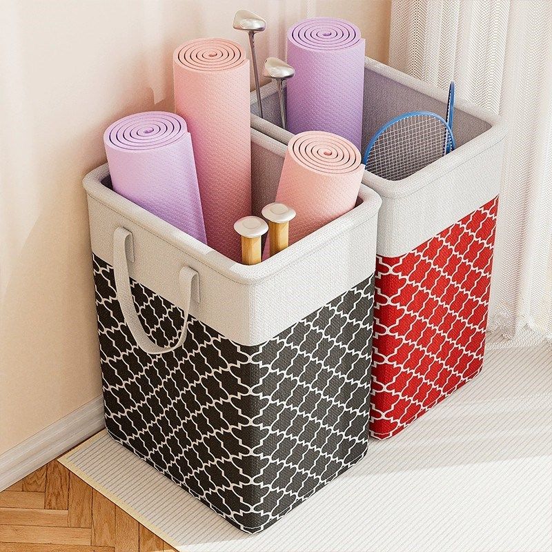 瑜伽垫收纳架布艺折叠篮健身器械运动器材带轮家用置物筐子专用,收纳整理,运动器材收纳用具,淘宝优惠券,粉丝福利购,淘宝优惠卷