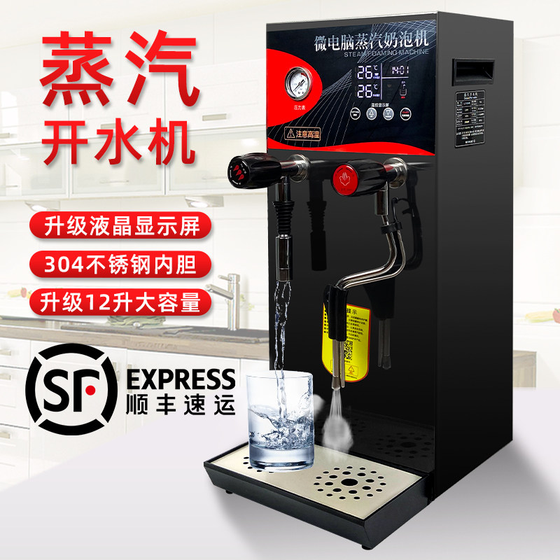 110V蒸汽奶泡机开水机商用不锈钢开水器咖啡奶茶店设备加热定温