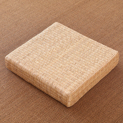 方形阳台草编蒲团坐垫家用地上藤编榻榻米垫子飘窗日式打坐禅修