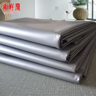 不透光挡风室内飘窗帘家用轻薄全遮光布料手动银色窗帘单片式书房