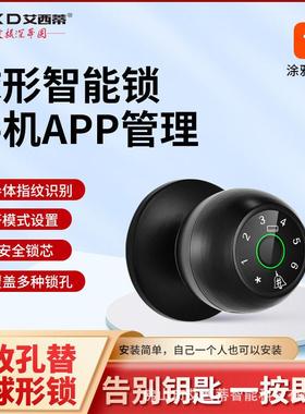 球形智能锁半导体指纹识别密码锁智能锁钥匙锁智能家用球形机械锁
