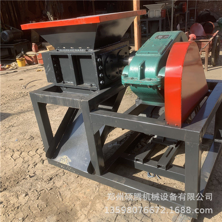 三轮摩托车电动车架破碎机 双轴废铁撕碎机价格  PE管道破碎机