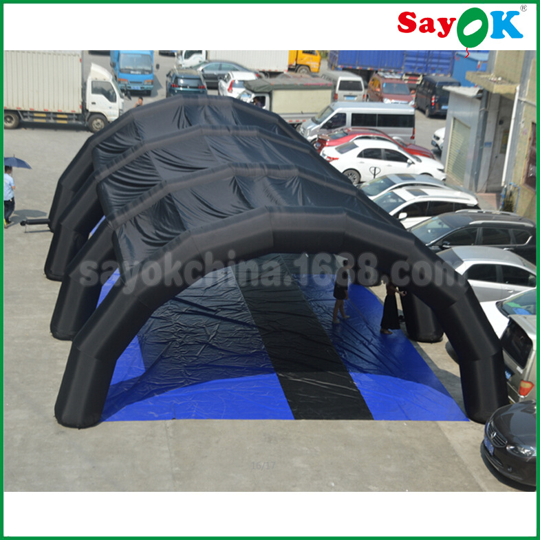 12x8x4m充气广告拱门帐篷 大型长款舞台棚 黑色连拱充气帐篷