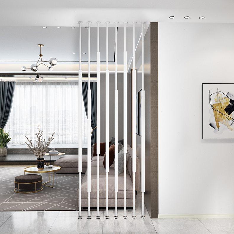 铁艺隔断屏风简约现轻奢客厅火锅店茶楼公室屏风立柱竖条装饰