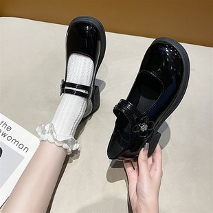 初中生小学生白黑色小皮鞋日系少女孩校服礼仪公主鞋合唱表演出鞋