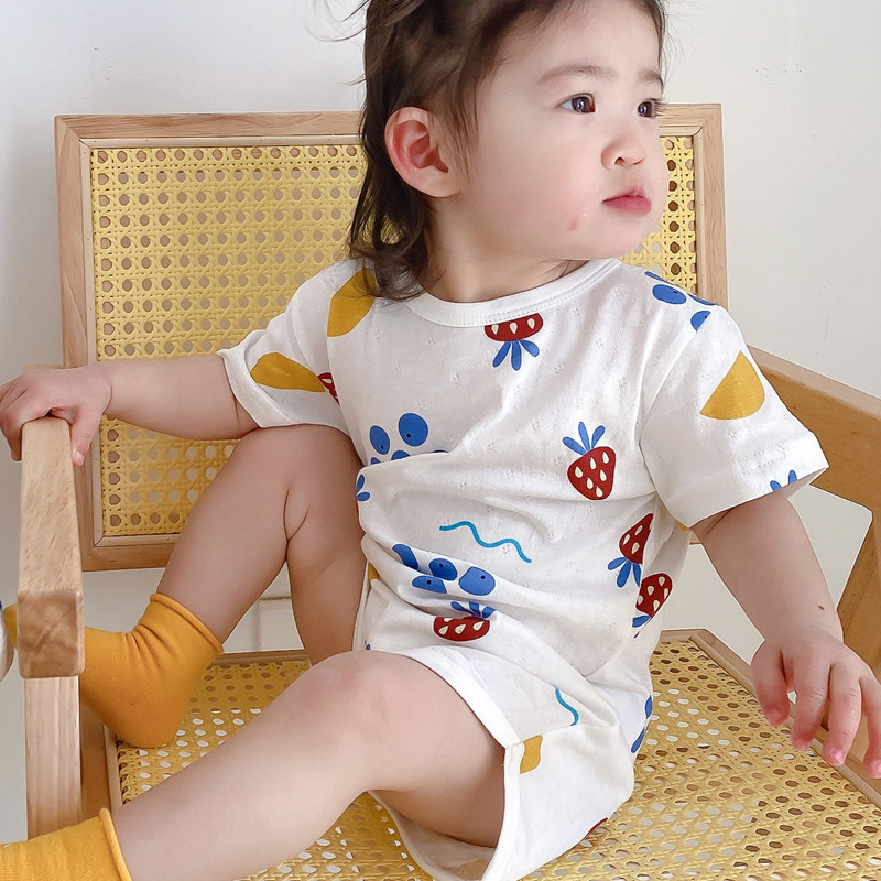 宝宝睡袍纯棉儿童呼吸家居服连体睡衣男童女童睡袋睡裙婴儿薄夏季