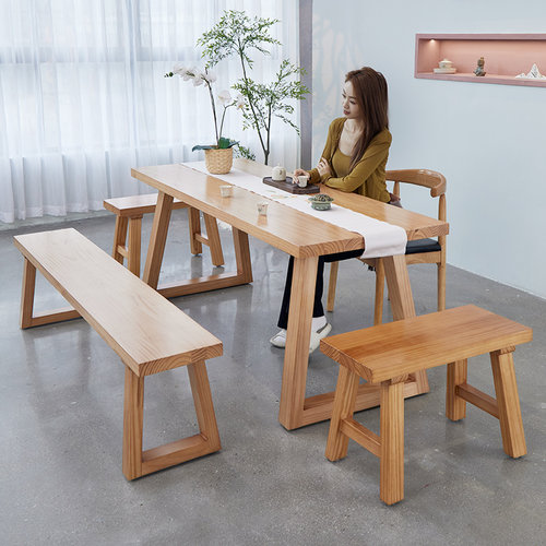 实木茶桌椅组合简约现代茶台套装客厅家用原木茶几阳台泡茶长桌子