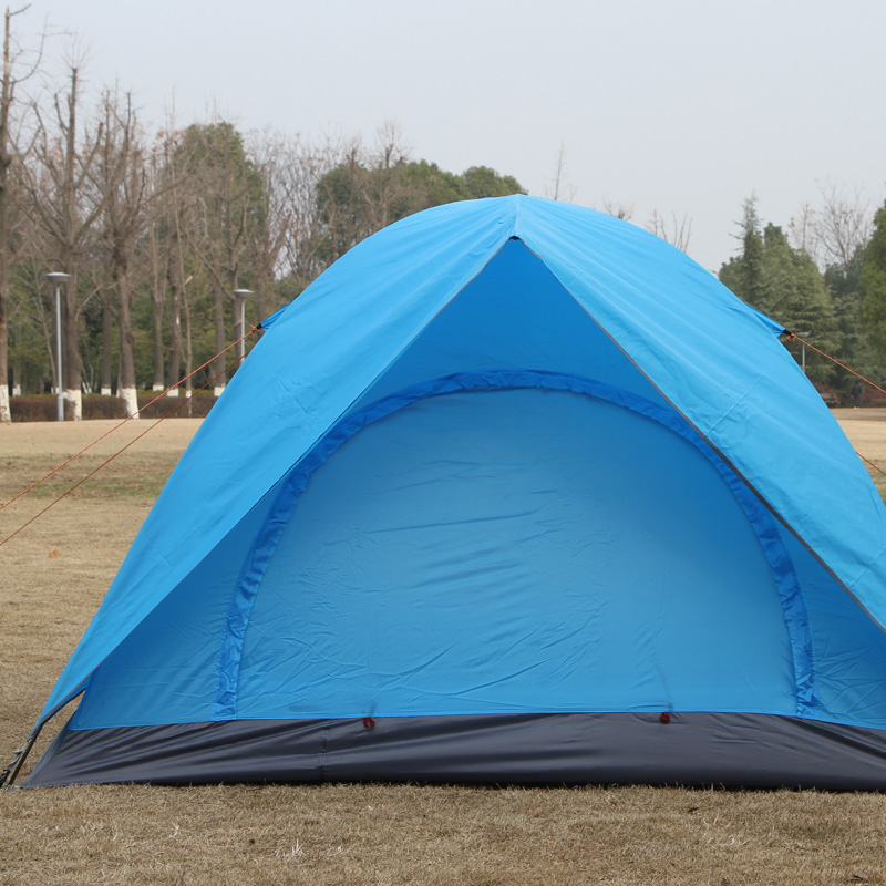 帐篷户外3-4人双层加厚防雨便携式野营露营公园野外郊游海边过夜