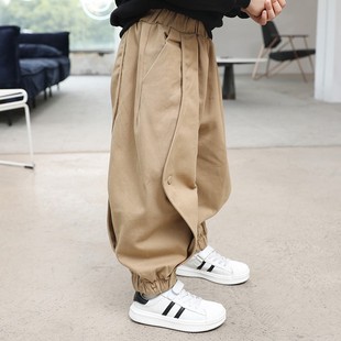 男孩加厚老爹裤 男童灯笼裤 休闲宽松长裤 加绒儿童洋气韩版 潮 秋冬款