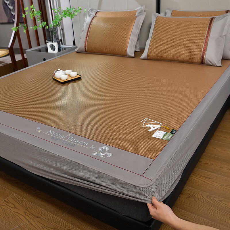 绣球草本清凉席冰藤席床笠款藤席凉席夏季加厚冰藤凉席子防滑凉爽,床上用品,藤席,淘宝优惠券,粉丝福利购,淘宝优惠卷