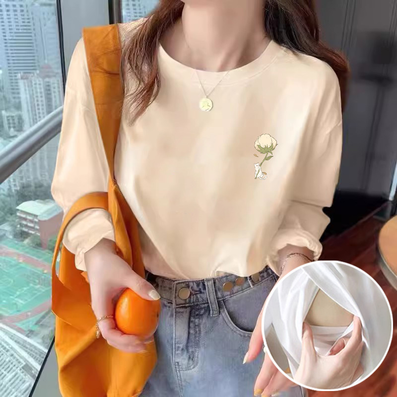 哺乳上衣外出辣妈款春秋打底衫秋冬产后期喂奶月子服春装外穿纯棉,孕妇装/孕产妇用品/营养,哺乳衣/月子服,淘宝优惠券,粉丝福利购,淘宝优惠卷