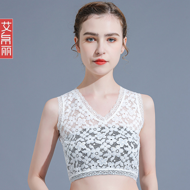 弹力蕾丝黑色抹胸防走光内搭背心裹胸内衣女防滑夏季薄款白色束胸