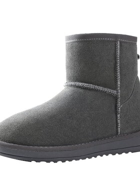 内增高雪地靴女2021年新款洋气短筒靴保暖棉鞋子冬加绒加厚面包鞋